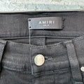 Amiri MX1 Brown Suede Black Denim Jeans Sz 28