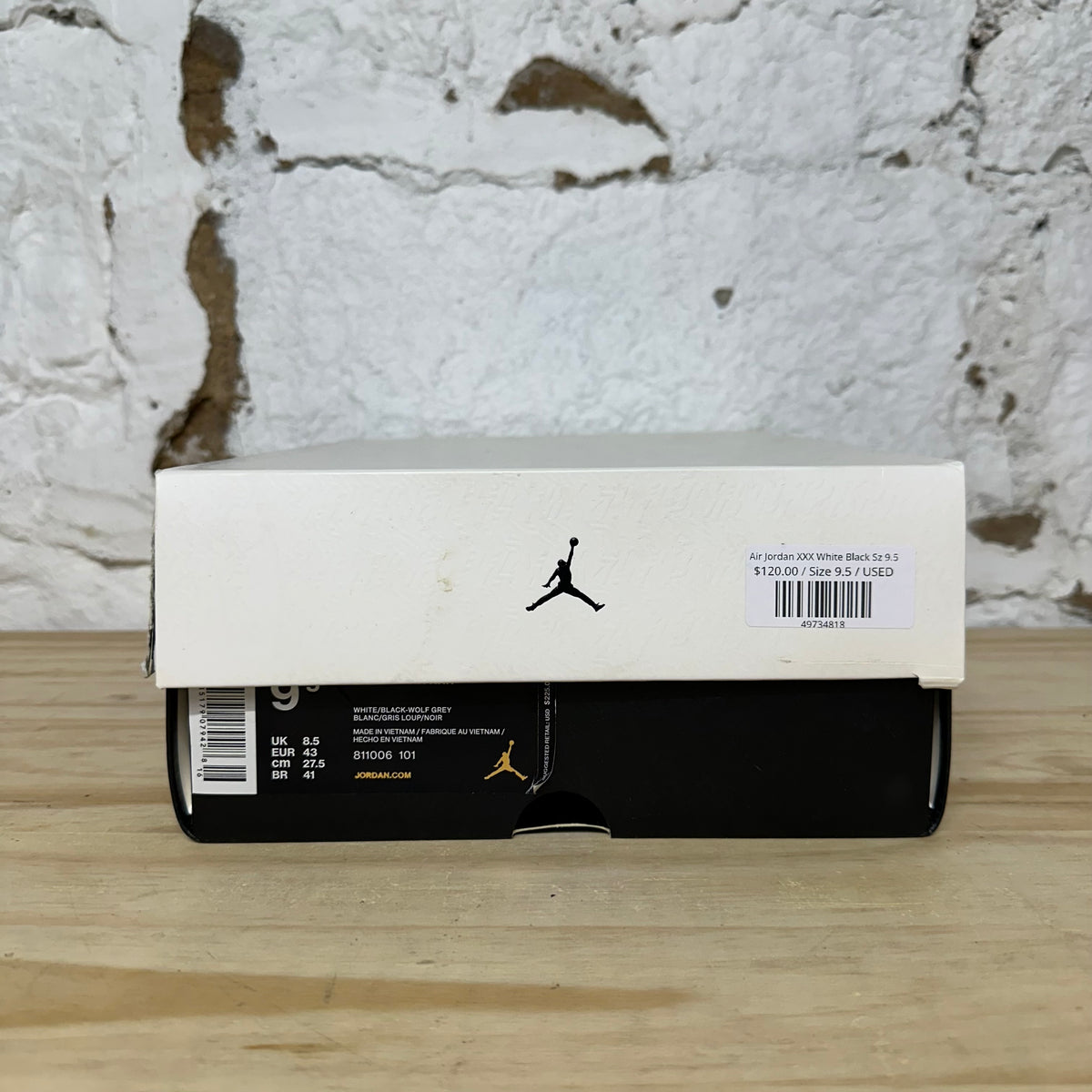 Jordan XXX White Black Sz 9.5