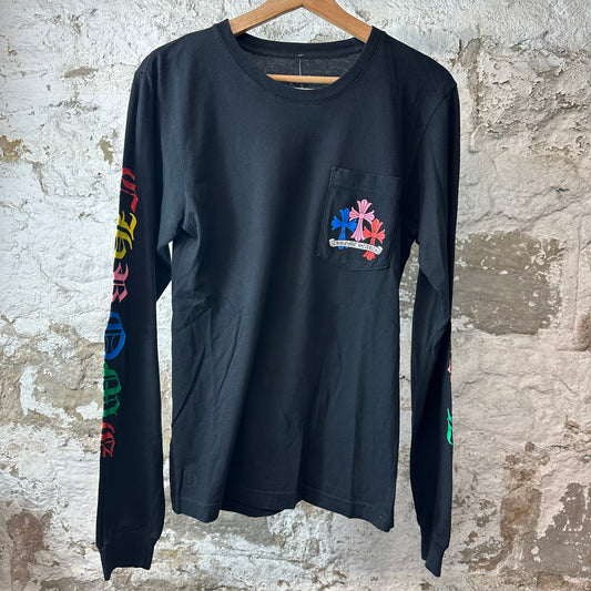 Chrome Hearts Multicolor Crosses Black Long Sleeve Sz S