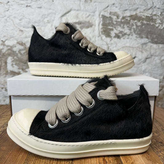 Rick Owens Jumbo Lace Pony Hair Black Milk Sneaker Sz 9 (42)
