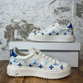 Louis Vuitton Blue Monogram White Time Out Sneaker Sz 4.5 (36)