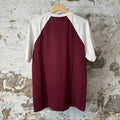 Celine Flocked Logo Maroon T-Shirt Sz S