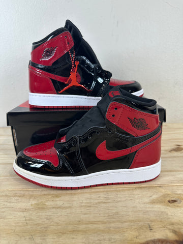 Air Jordan 1 High Patent Bred Sz 4Y DS