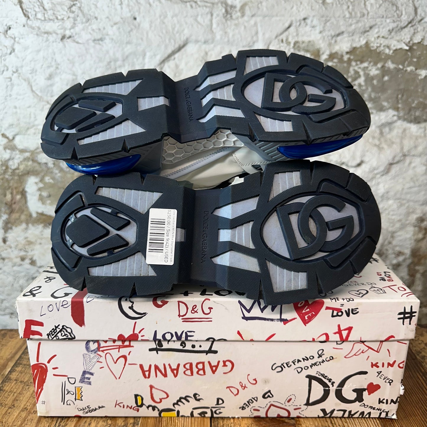 Dolce Gabbana White Blue Daymaster Sneaker Sz 9 (42)