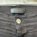 Amiri MX1 Black Leather Black Denim Jeans Sz 32
