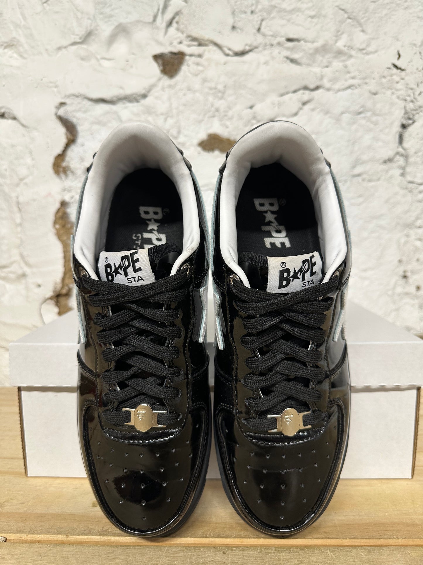Bape Bapesta Black Patent Leather Sz 6.5