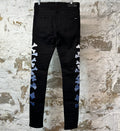 Amiri Blue Gradient Bones Black Denim Jeans Sz 30