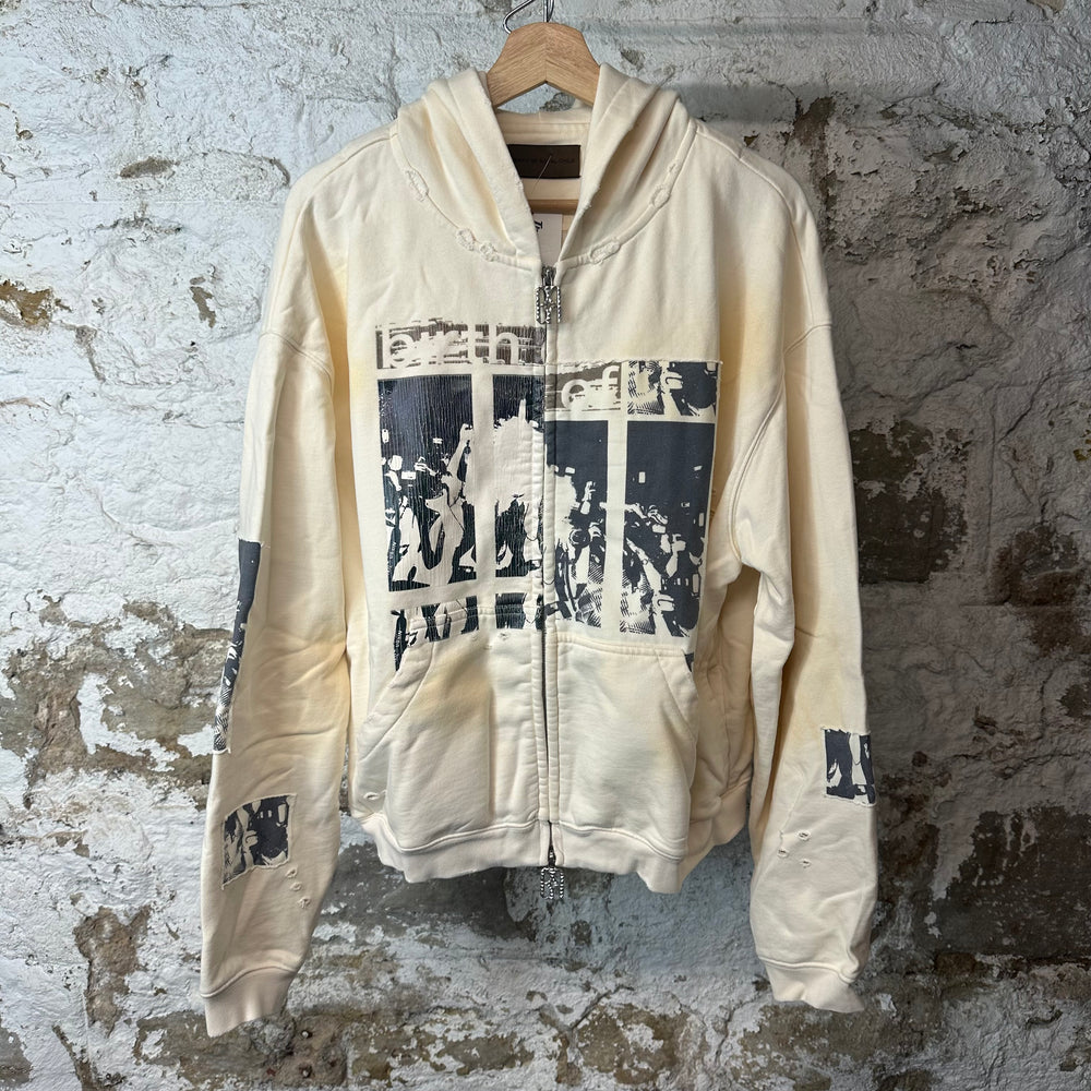 Birth Of Royal Child Flashlight Cream Zip Up Hoodie Sz S