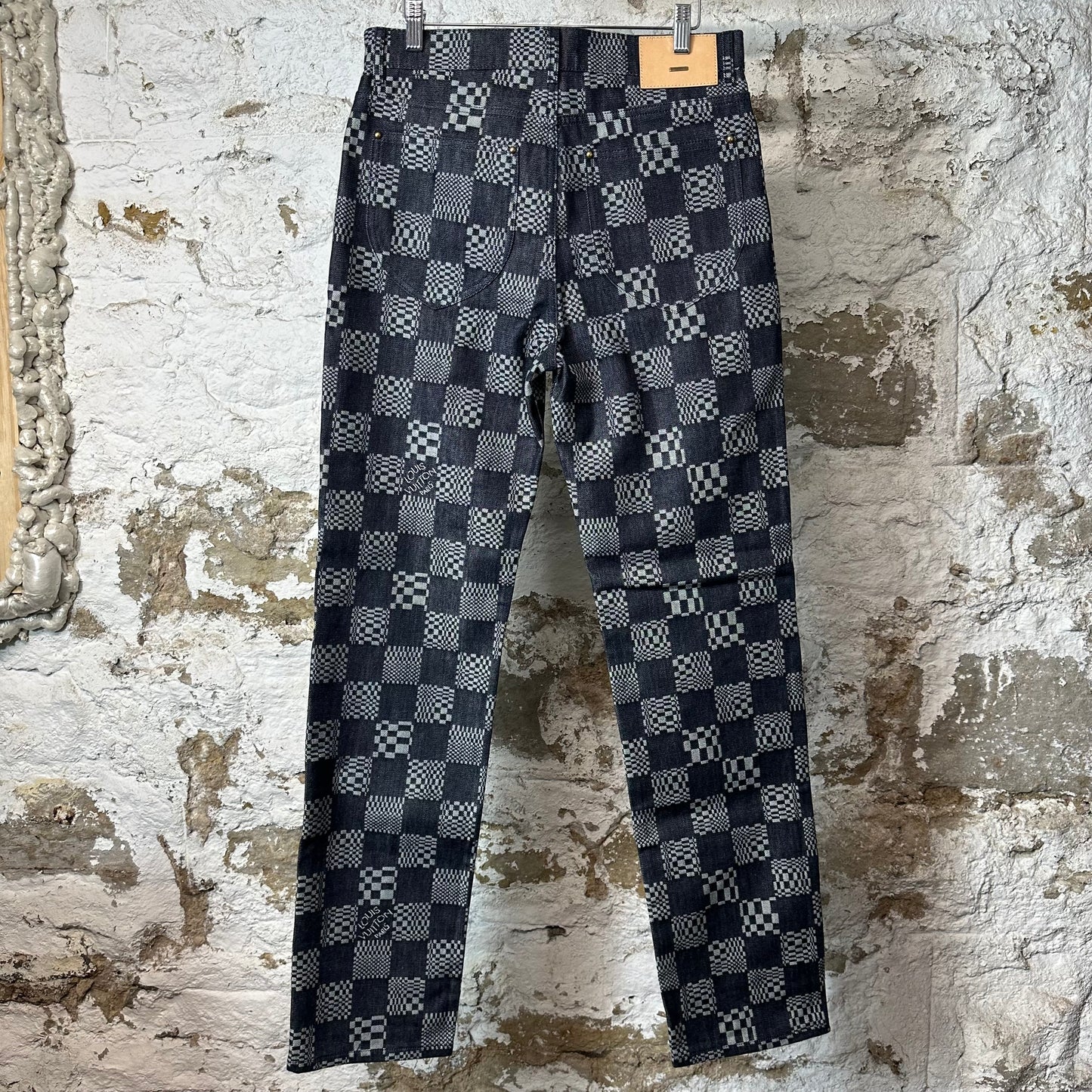 Louis Vuitton Distorted Damier Denim Pants Sz 29 DS