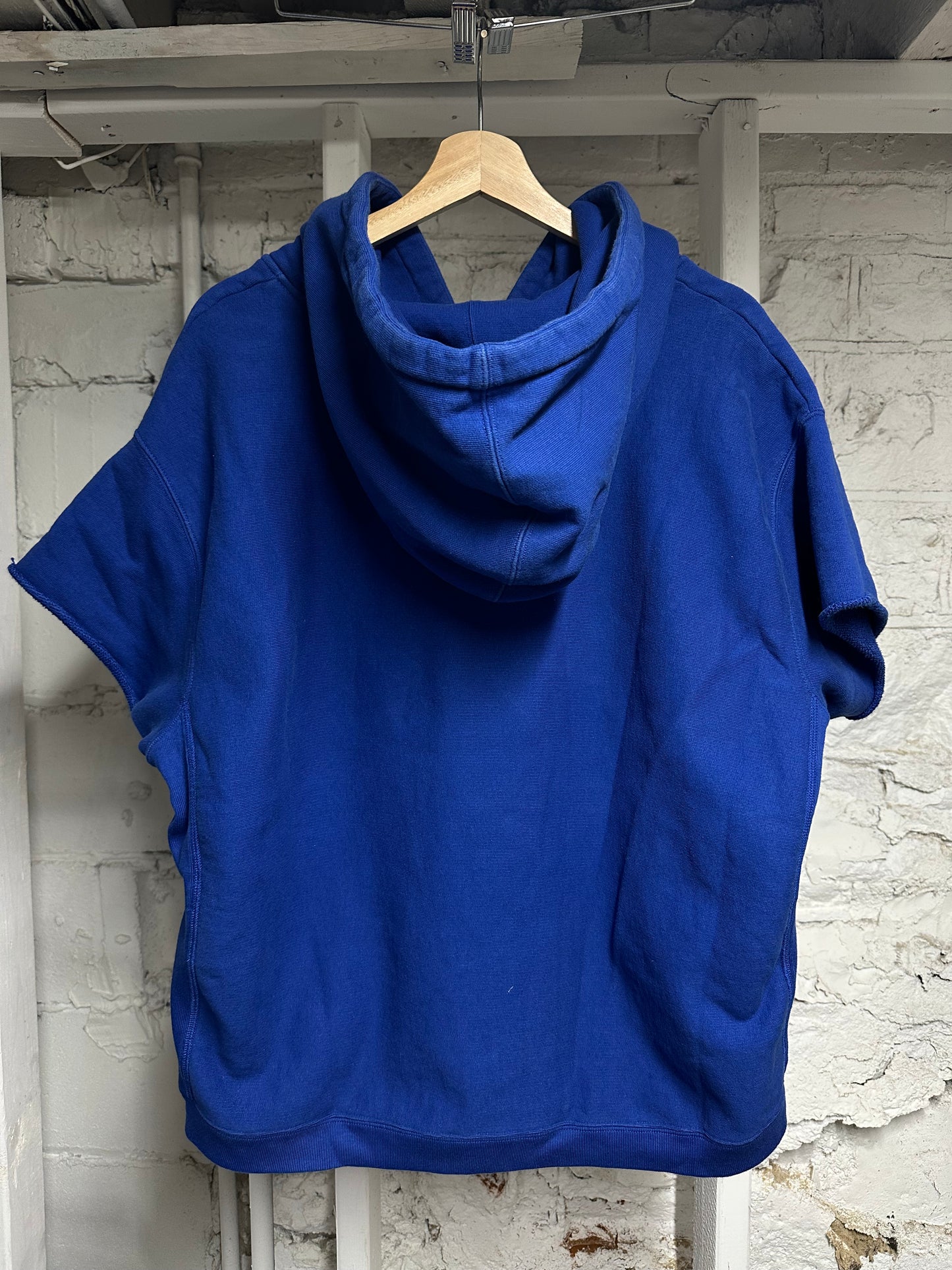 Gucci Cutoff Blue Chest Logo Hoodie Sz L