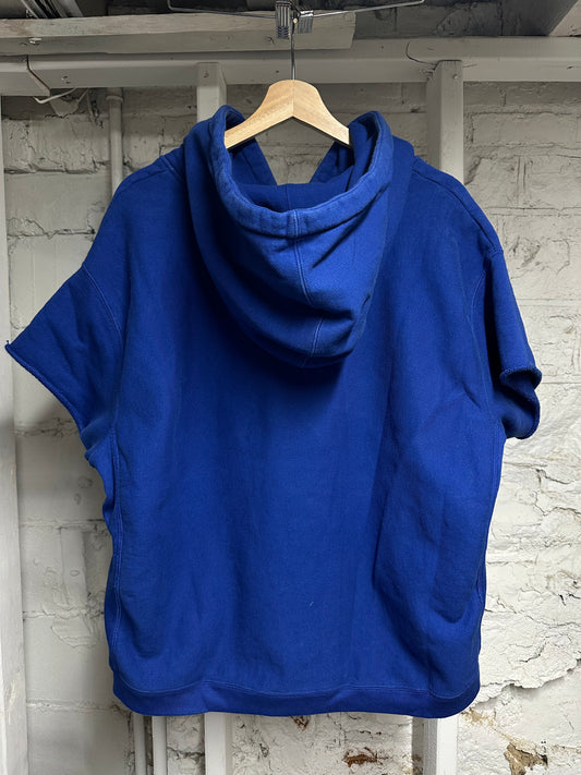 Gucci Cutoff Blue Chest Logo Hoodie Sz L