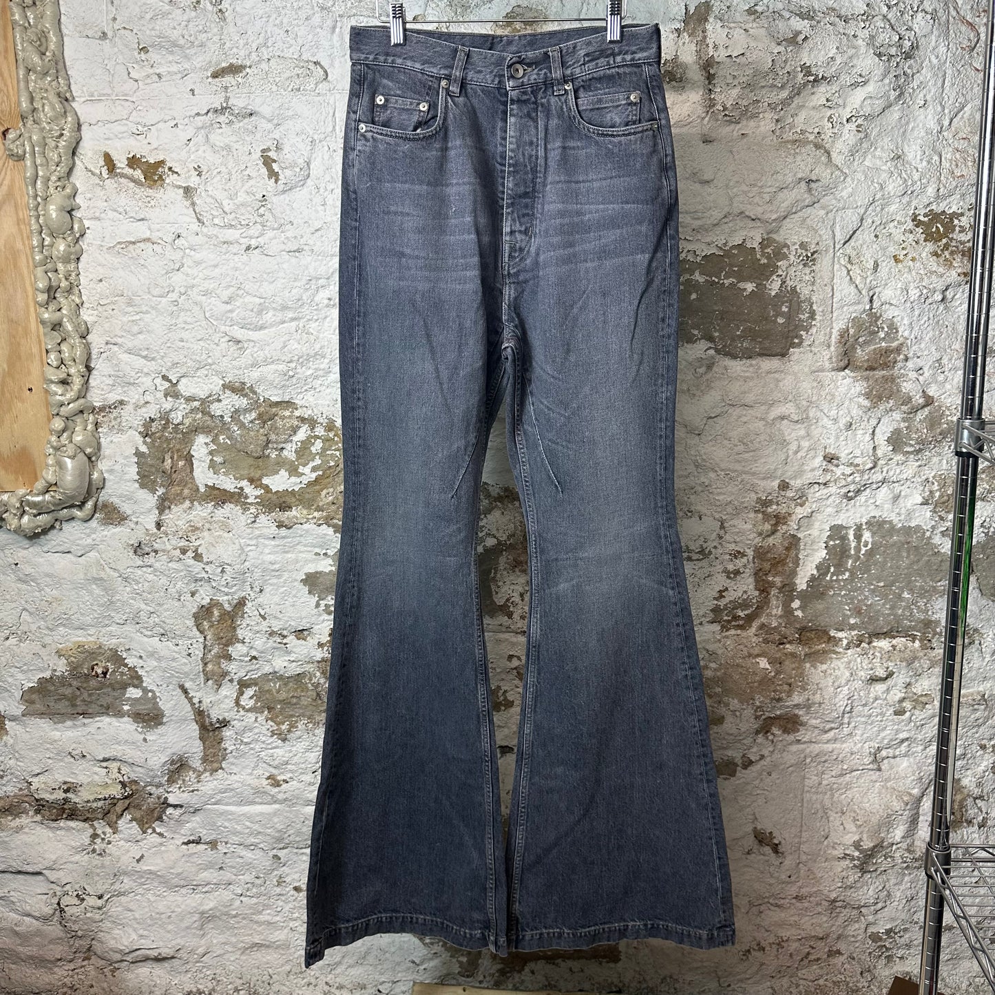 RIck Owens Bolans Bootcut Grey Denim Jeans Sz 29
