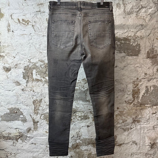 Amiri Military Stencil Grey Denim Jeans