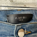Amiri MX1 Multicolor Paisley Thrasher Blue Denim Jeans Sz 33