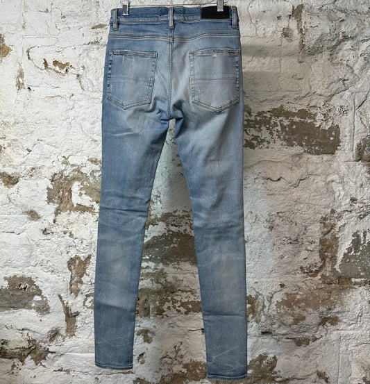 Amiri MX1 Black Paisley Blue Denim Jeans Sz 29
