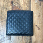 Gucci Black Micro Embossed Monogram Bifold Wallet