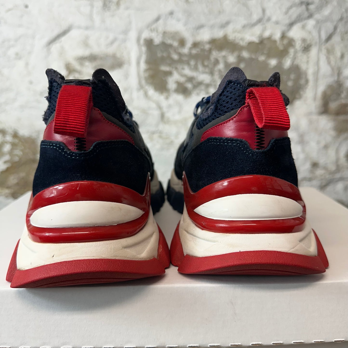Moncler Leave No Trace Navy Red White Sneaker Sz 7 (40)