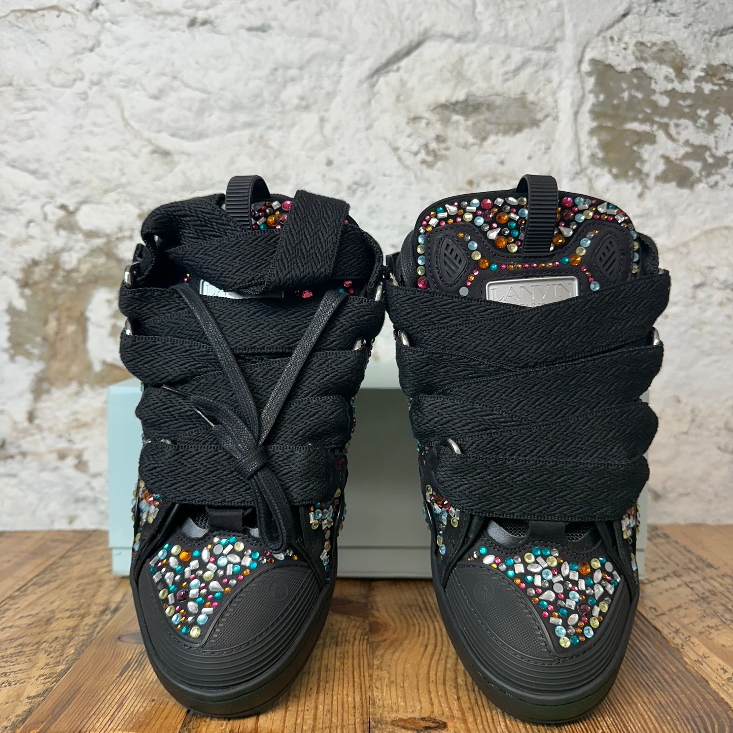 Lanvin Curb Multicolor Rhinestone Black Sneaker