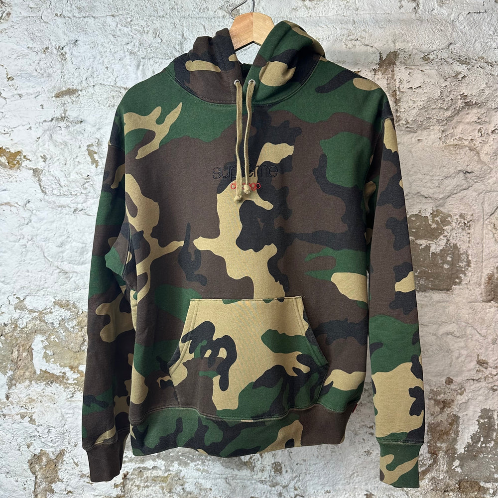 Supreme Chicago Logo Camo Hoodie Sz S