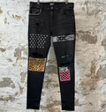 Amiri Animal Print Black Denim Jeans Sz 36
