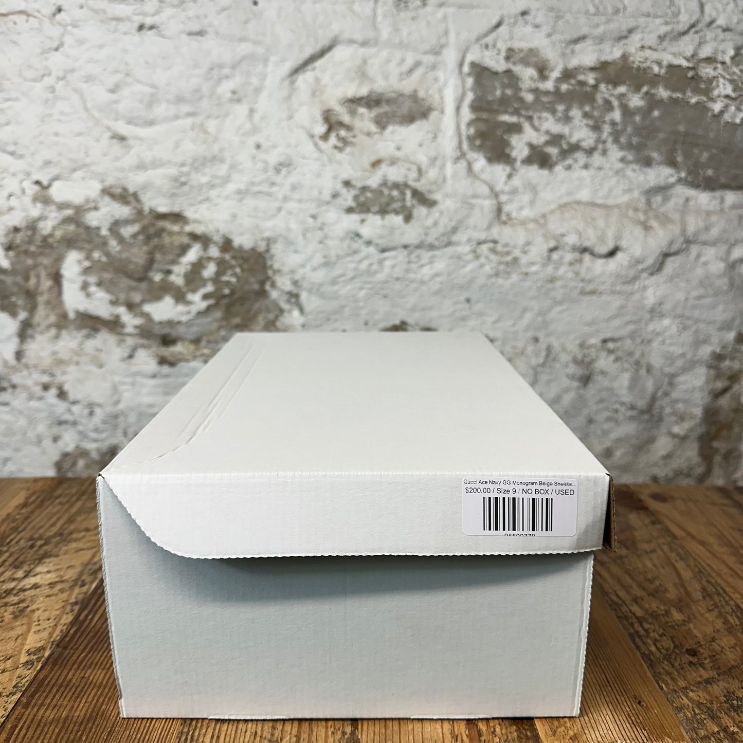 Gucci Ace Navy GG Monogram Beige Sneaker Sz 9