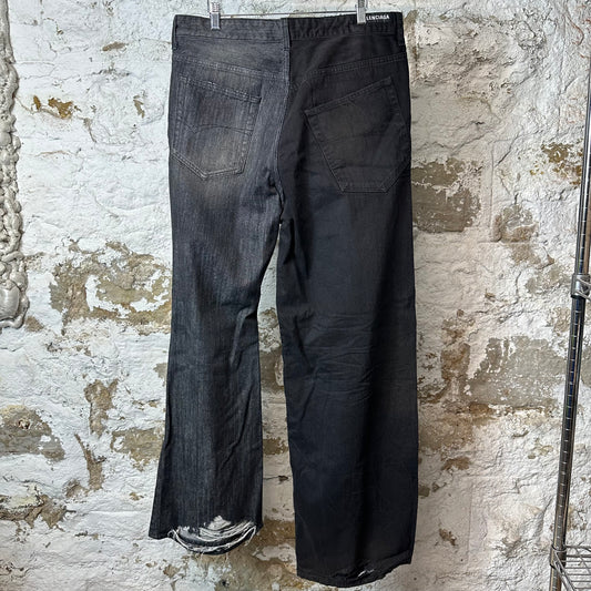 Balenciaga Fifty-Fifty Black Denim Jeans Sz L DS