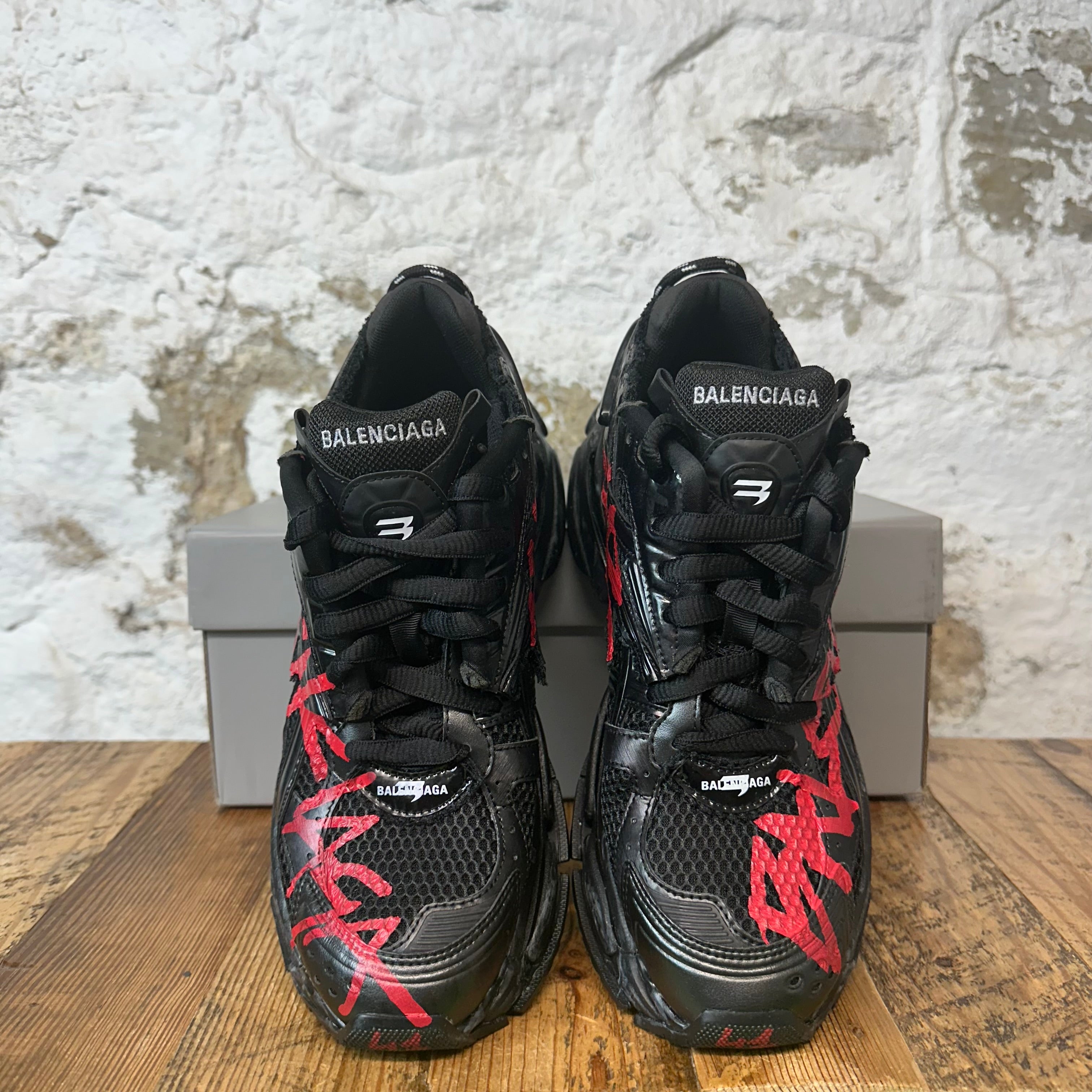 Balenciaga Runner Red Graffiti Black Sneaker – The Gallery Online