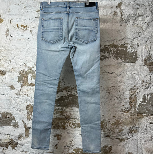 Amiri MX1 Blue Suede Blue Denim Jeans Sz 32