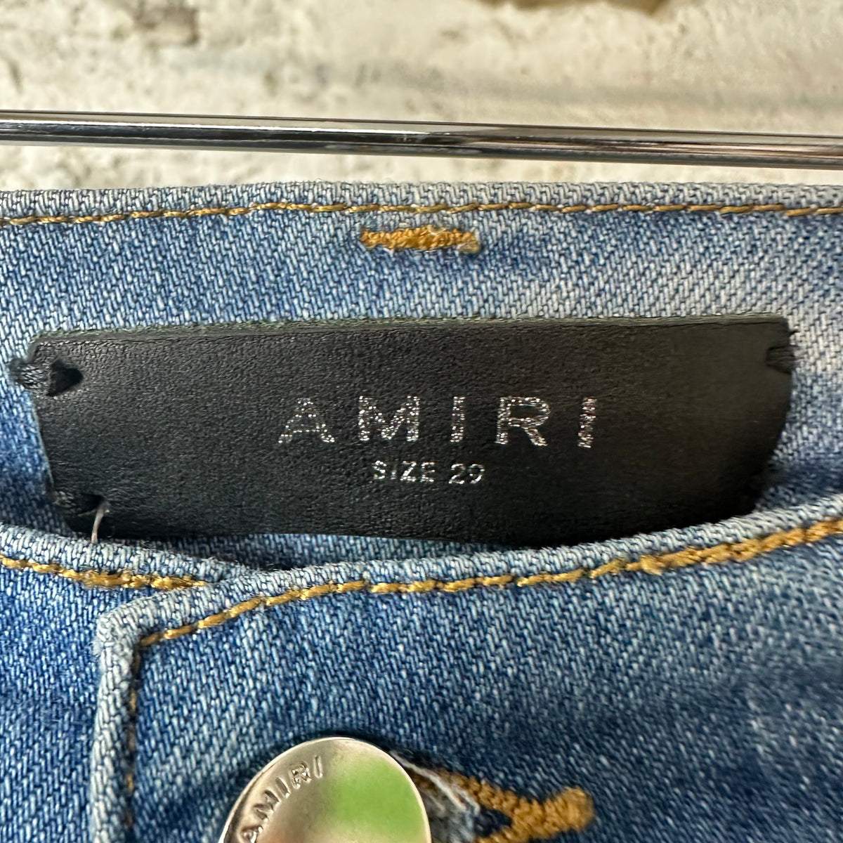 Amiri MX1 Sky Blue Cream Blue Denim Jeans Sz 29