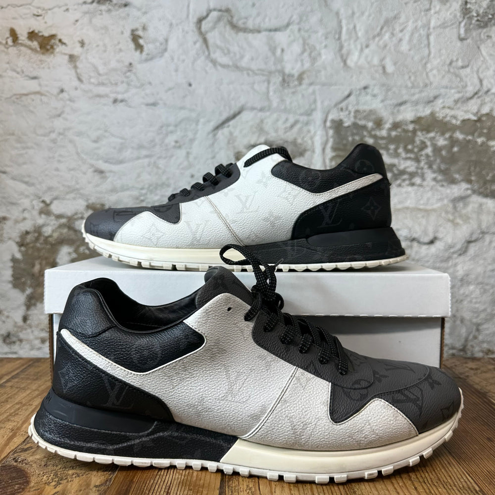 Louis Vuitton Black White Grey Monogram Runaway Sneaker Sz 12.5 (11LV)