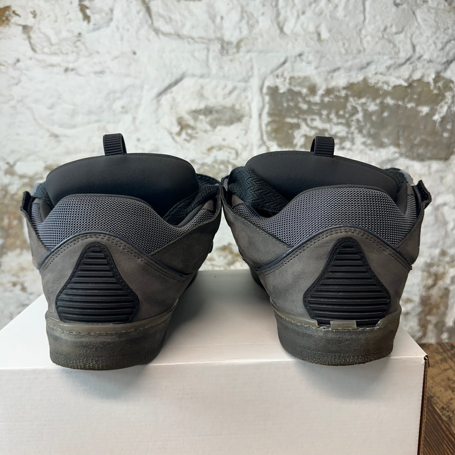 Lanvin Curb Black Lace Grey Sneaker Sz 13 (46)