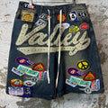 Vale 1980's Patchwork Blue Jean Shorts Sz 30
