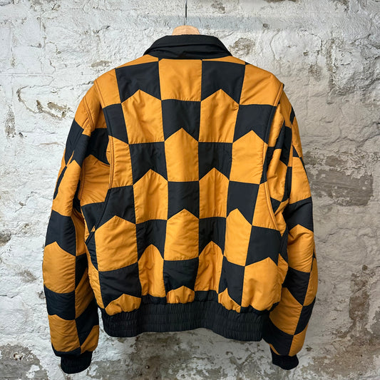 Rhude Chevron Black Orange Quilted Jacket Sz XL