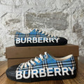Burberry Larkhall Spellout Blue Plaid Sneaker Sz 9.5 (42.5)