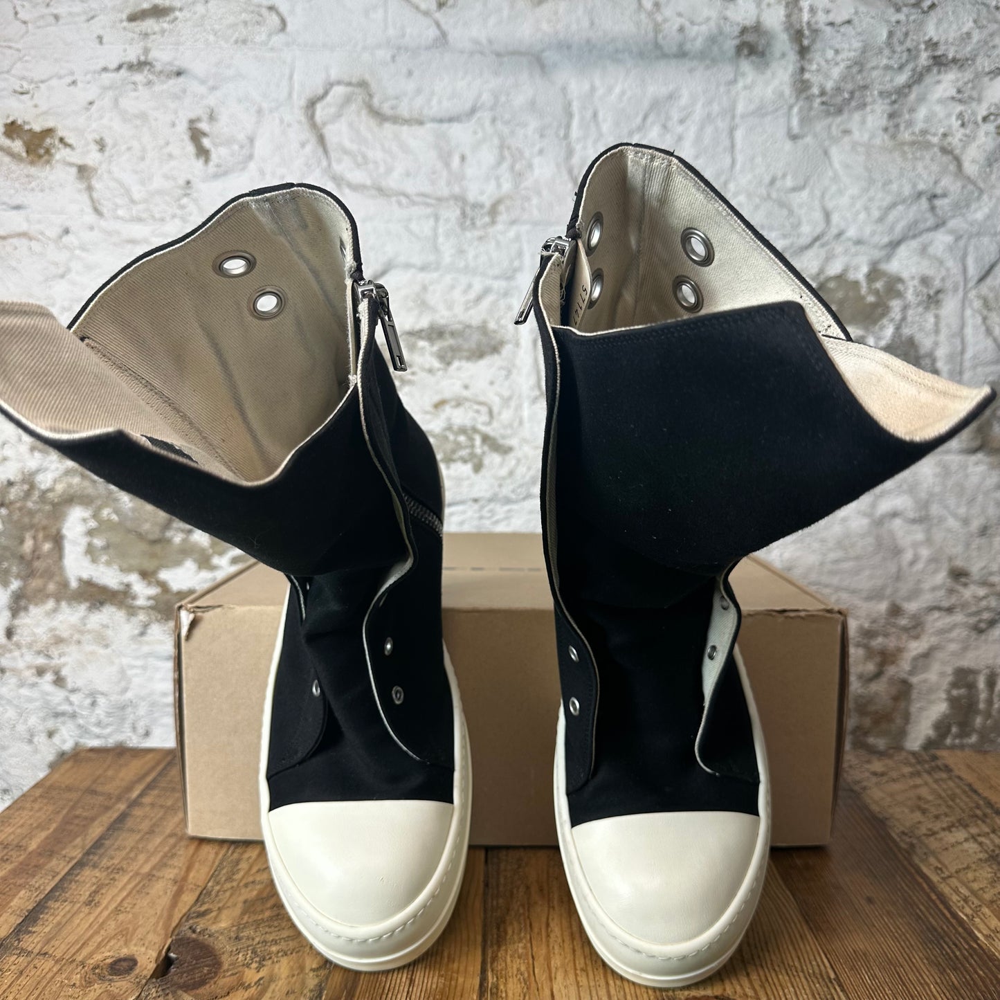 Rick Owens Boot Black Milk Sneaker Sz 11 (44)