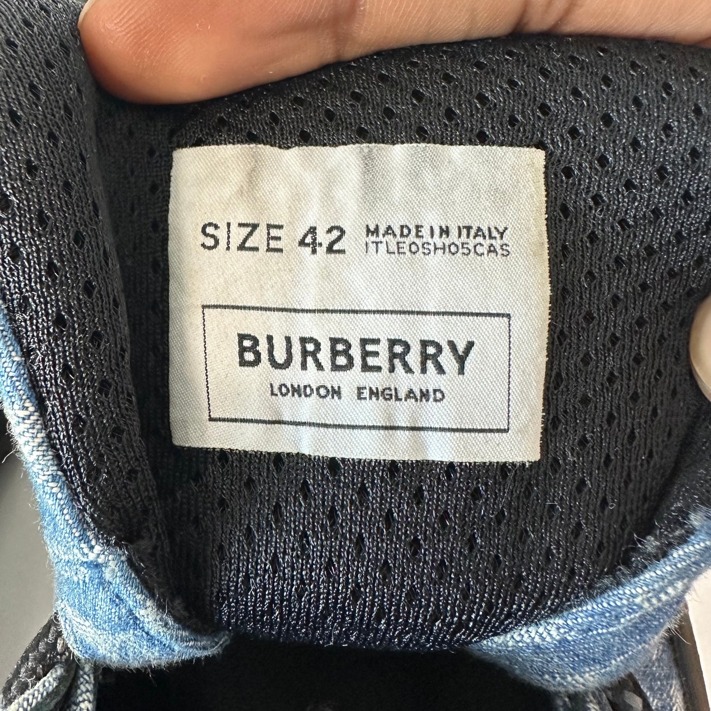 Burberry Arthur Denim Monogram Black Sneaker Sz 9 (42)