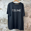 Celine White Spellout Black T-Shirt Sz XXL