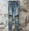 Amiri MX2 Multicolor Flannel Blue Denim Jeans Sz 32