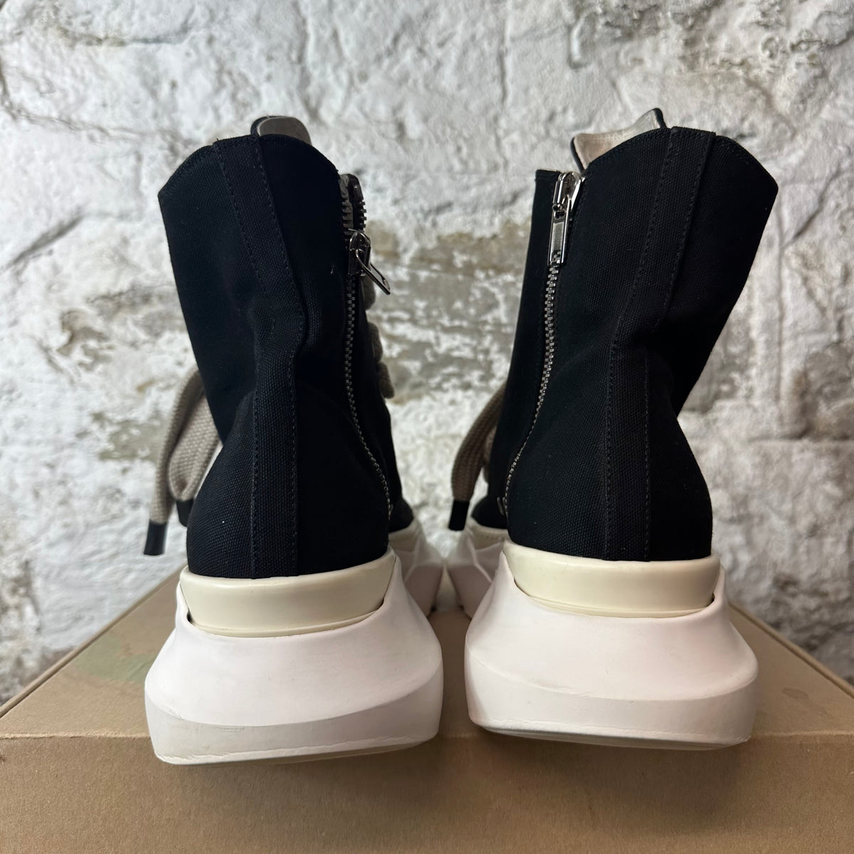 Rick Owens Jumbo Lace Abstract Black Milk Sneaker Sz 12 (45)