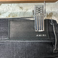 Amiri MX1 Grey Art Patch Black Denim Jeans Sz 28