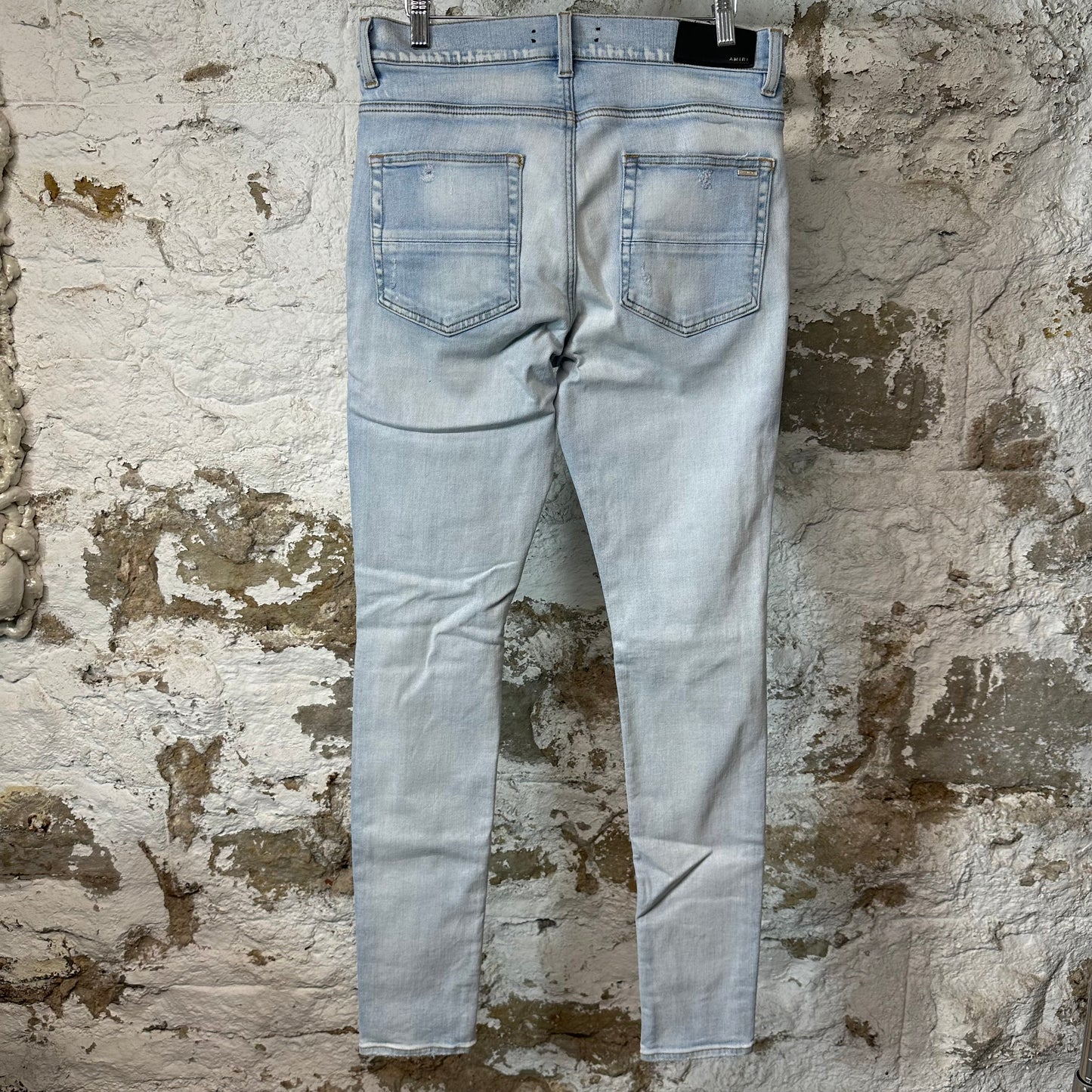 Amiri MX1 Orange Tie Dye Light Blue Denim Jeans Sz 32