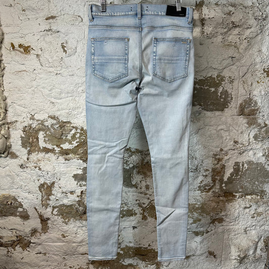 Amiri MX1 Orange Tie Dye Light Blue Denim Jeans Sz 32