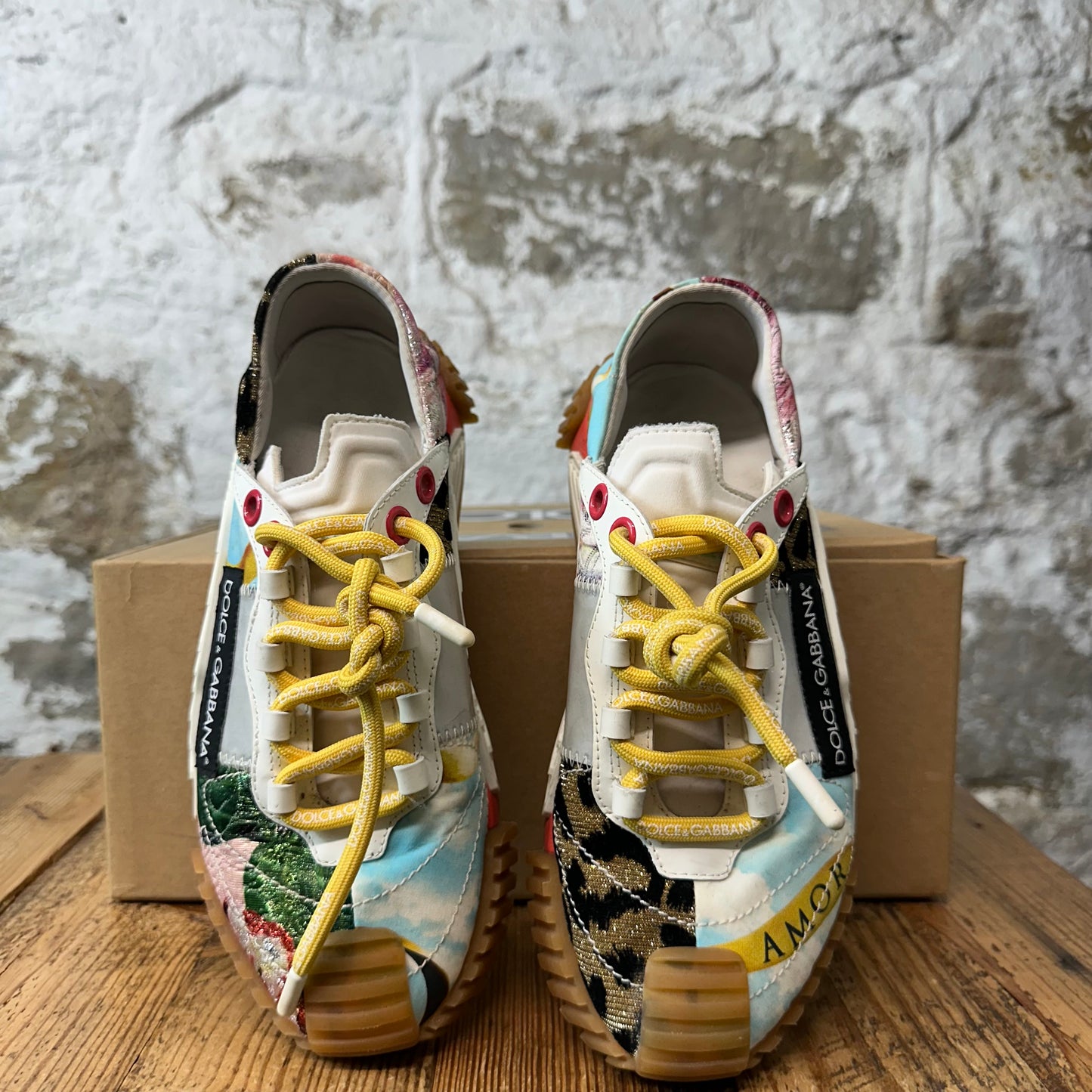 Dolce Gabbana Multicolor Patchwork NS1 Sneaker Sz 5 (37)