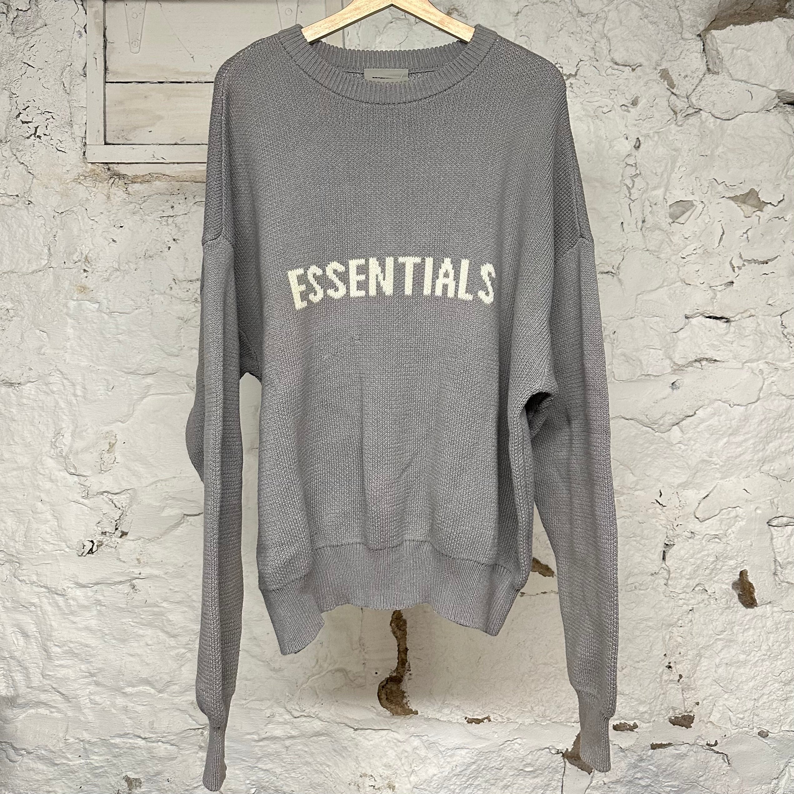 Fear of God Essentials Grey Knit Crewneck Sz M