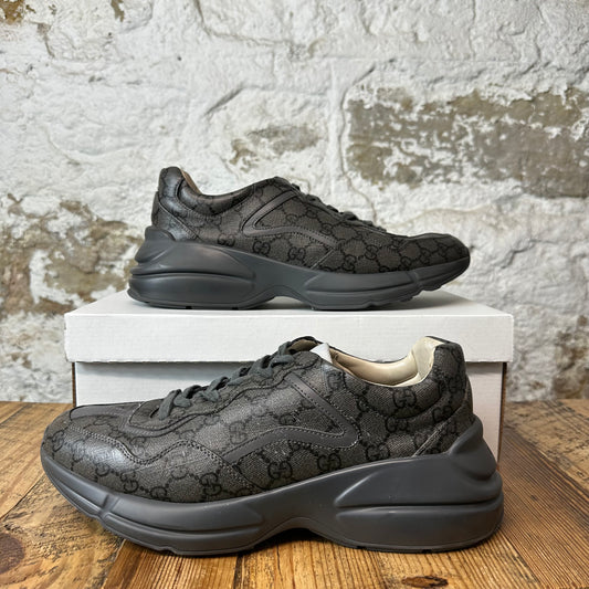 Gucci Rhyton GG Monogram Grey Sneaker Sz 10