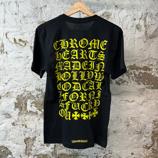Chrome Hearts Yellow Spell T-shirt Black Sz S