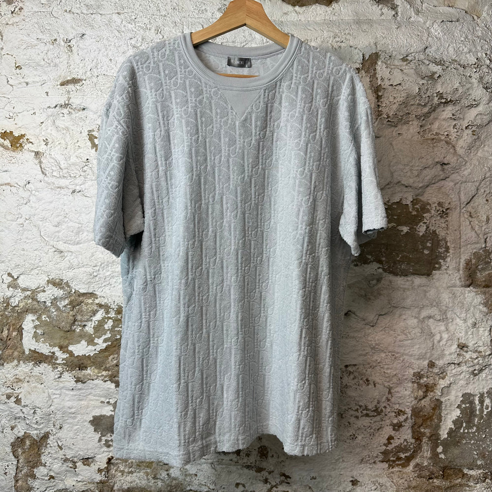 Dior Oblique Towel Monogram T-shirt Blue Sz L