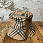 Burberry Brown Tan Plaid Bucket Hat Sz Large