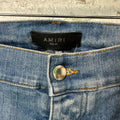 Amiri MX2 Multicolor Flannel Blue Denim Jeans Sz 40
