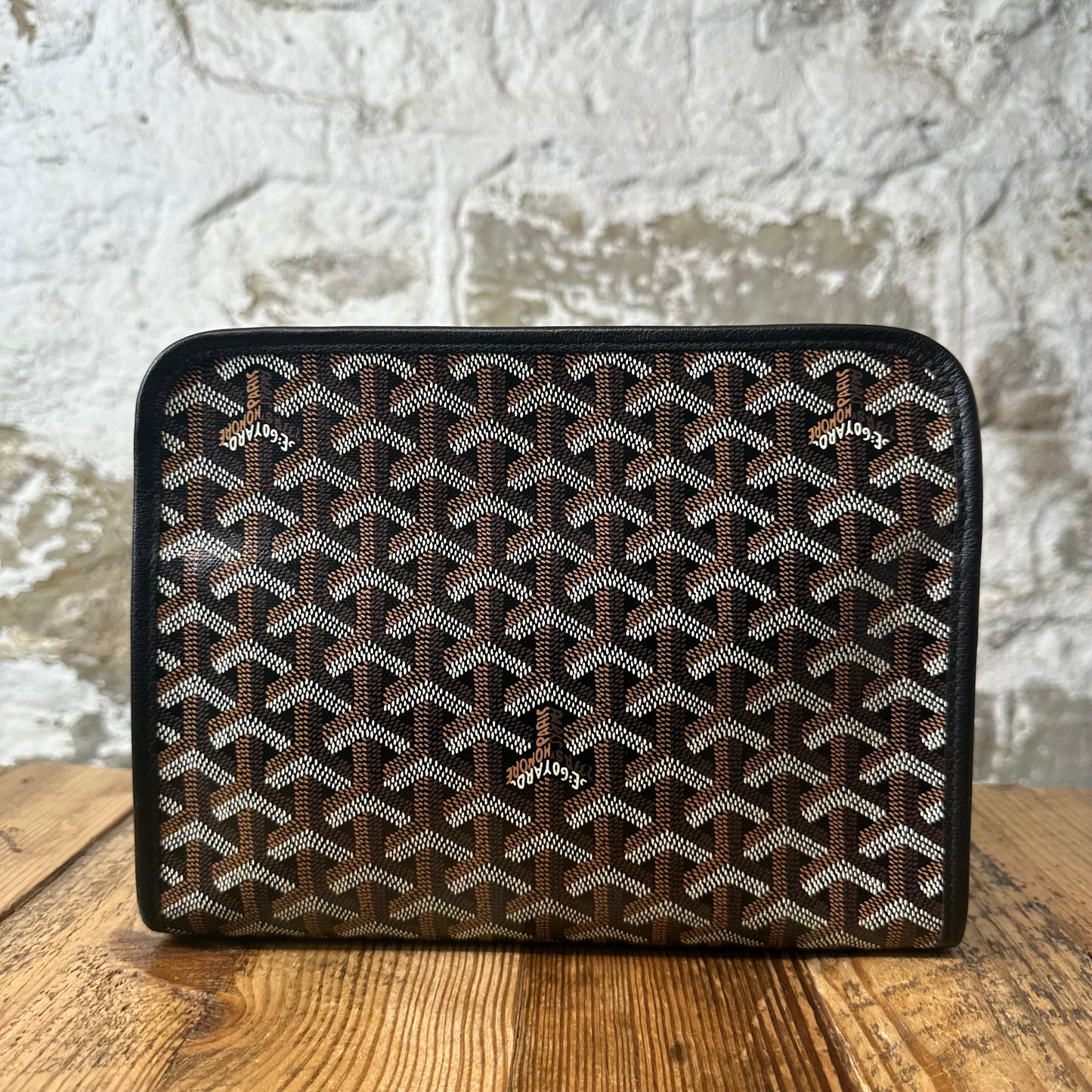 Goyard Jouvence Brown Monogram Black MM Toiletry Pouch